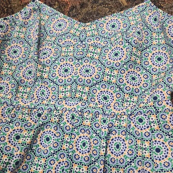 Stainglass Green Jcrew Dress - Picture 2 of 10